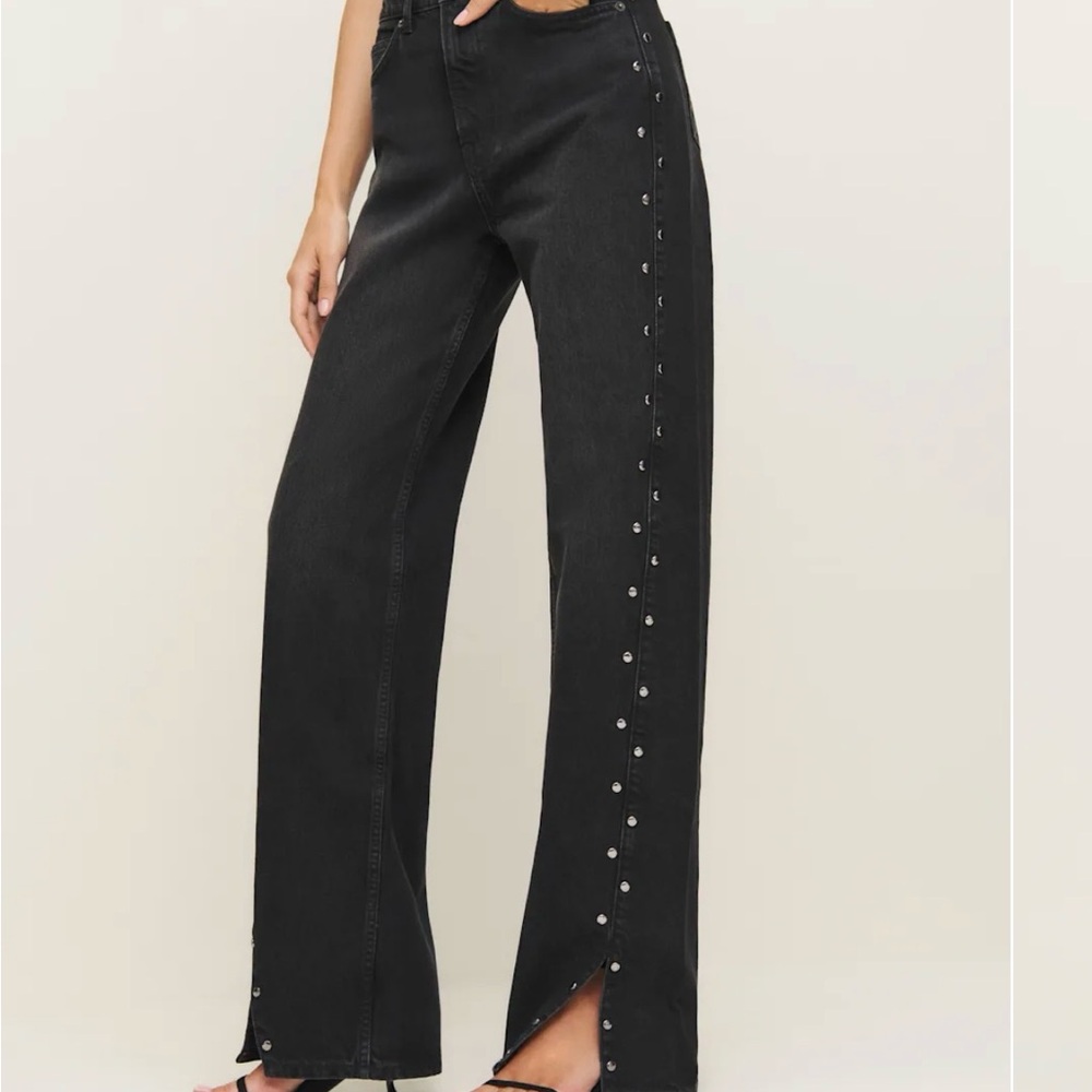 Reformation Cary high rise Black Denim Pants